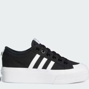 Adidas Black and White Sneakers NIZZA PLATFORM SHOES size 6